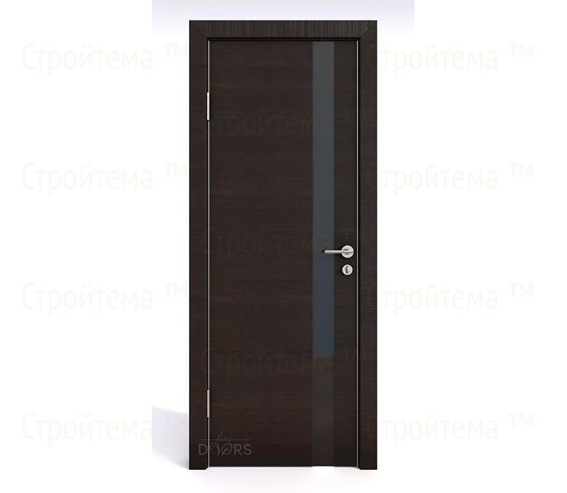 Дверь межкомнатная шумоизоляционная Линия дверей DO-607 (ДО-607) Венге горизонтальный/стекло Черное