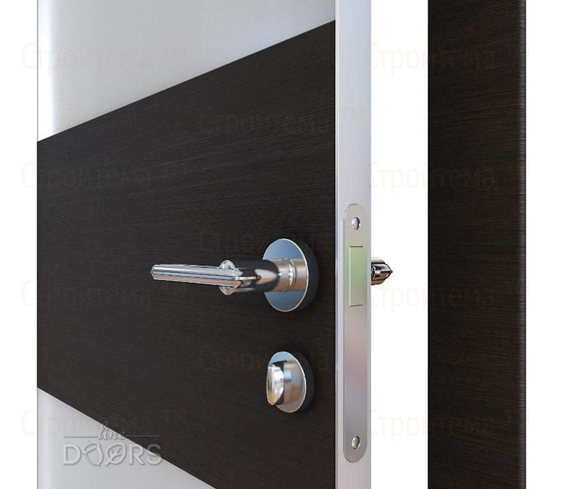 Дверь межкомнатная шумоизоляционная Линия дверей DO-608 (ДО-608) Венге горизонтальный/Снег