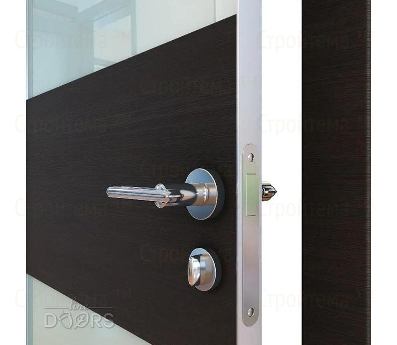 Дверь межкомнатная шумоизоляционная Линия дверей DO-608 (ДО-608) Венге горизонтальный/стекло Белое