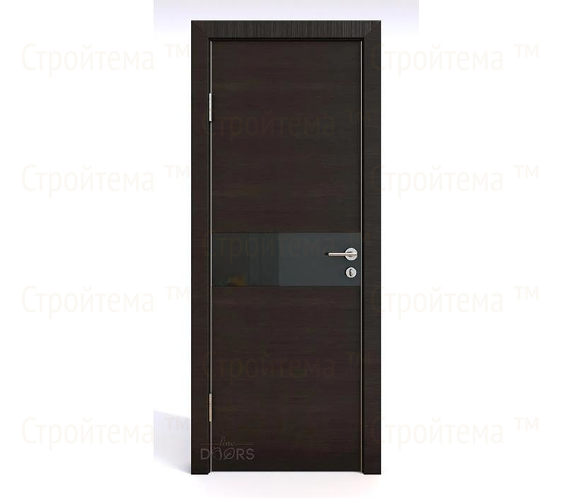 Дверь межкомнатная шумоизоляционная Линия дверей DO-609 (ДО-609) Венге горизонтальный/стекло Черное