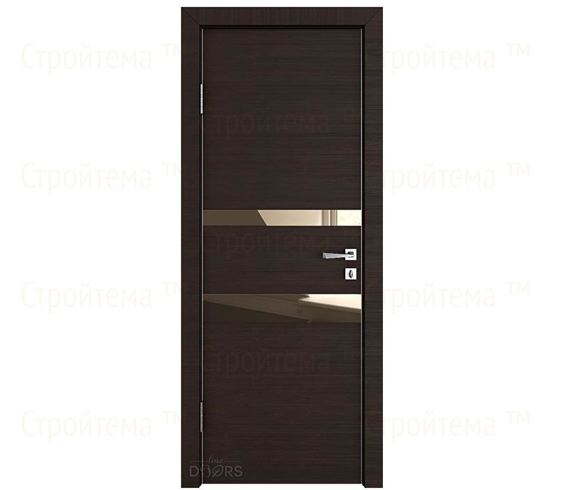 Дверь межкомнатная шумоизоляционная Линия дверей DO-612 (ДО-612) Венге горизонтальный/зеркало Бронза