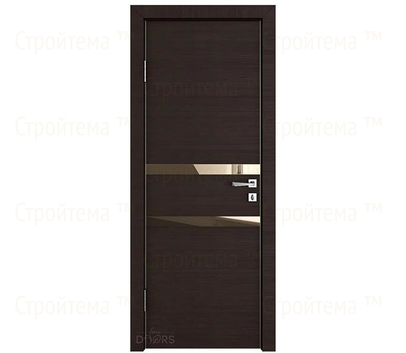 Дверь межкомнатная шумоизоляционная Линия дверей DO-613 (ДО-613) Венге горизонтальный/зеркало Бронза