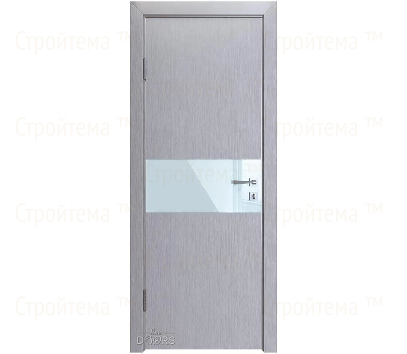 Дверь межкомнатная шумоизоляционная Линия дверей DO-601 (ДО-601) Металлик/стекло Белое