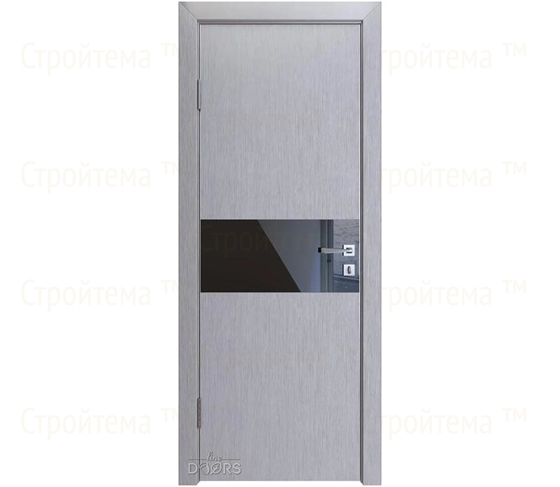 Дверь межкомнатная шумоизоляционная Линия дверей DO-601 (ДО-601) Металлик/стекло Черное