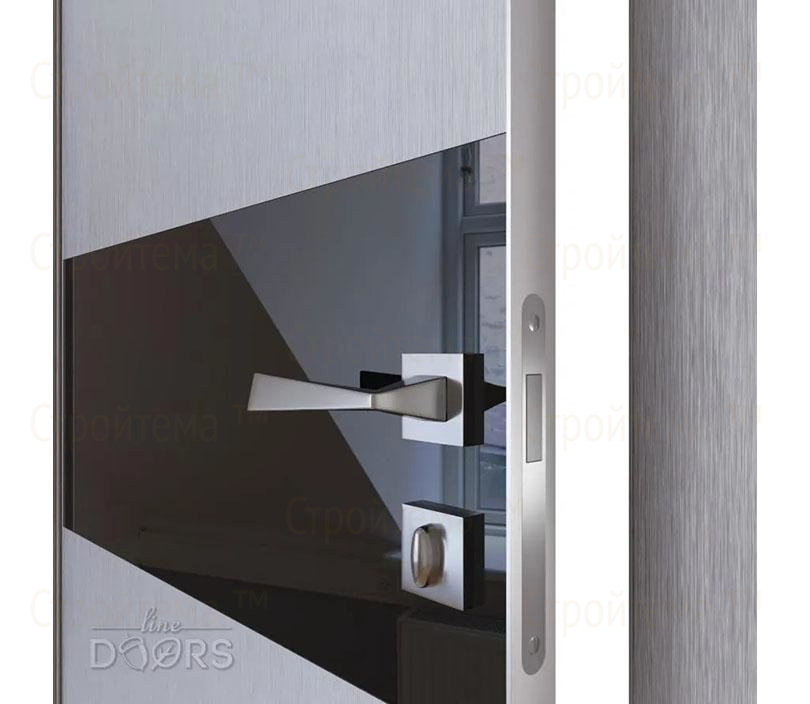 Дверь межкомнатная шумоизоляционная Линия дверей DO-601 (ДО-601) Металлик/стекло Черное