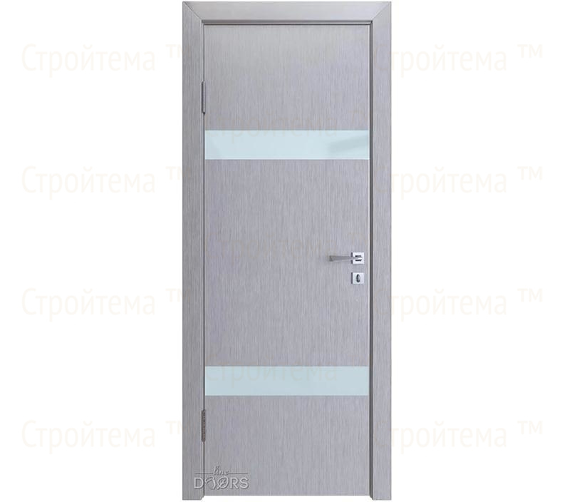 Дверь межкомнатная шумоизоляционная Линия дверей DO-602 (ДО-602) Металлик/стекло Белое