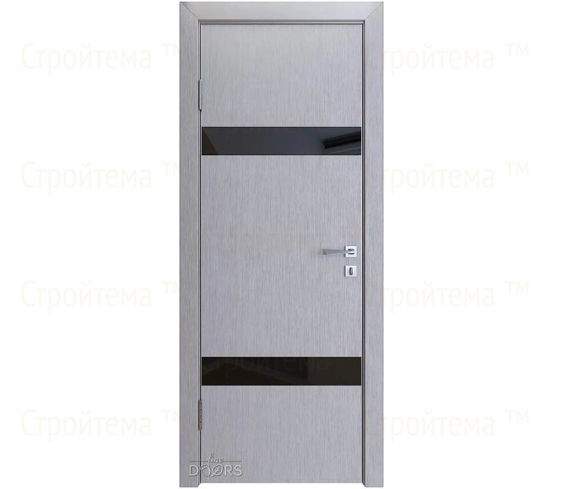 Дверь межкомнатная шумоизоляционная Линия дверей DO-602 (ДО-602) Металлик/стекло Черное