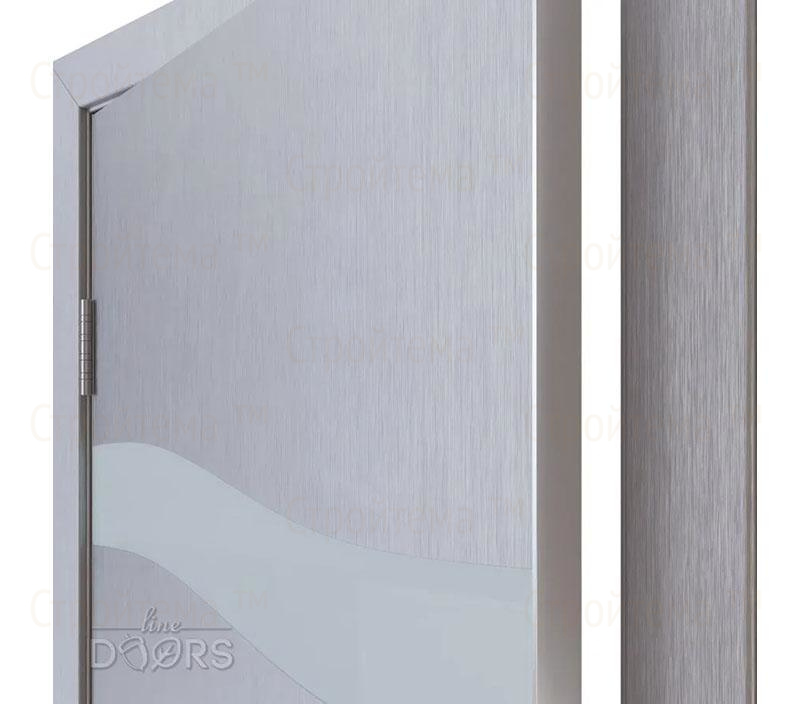 Дверь межкомнатная шумоизоляционная Линия дверей DO-603 (ДО-603) Металлик/стекло Белое