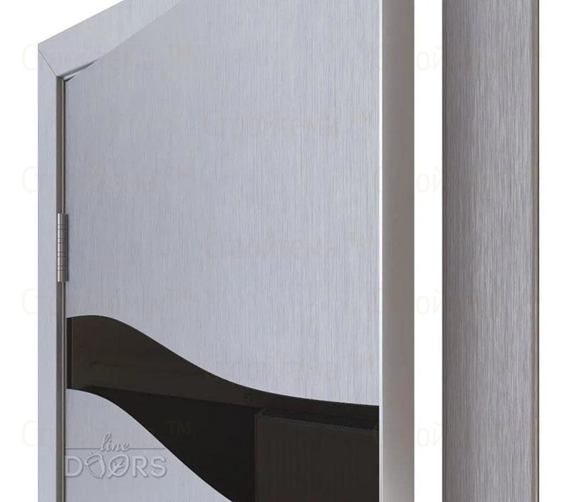 Дверь межкомнатная шумоизоляционная Линия дверей DO-603 (ДО-603) Металлик/стекло Черное