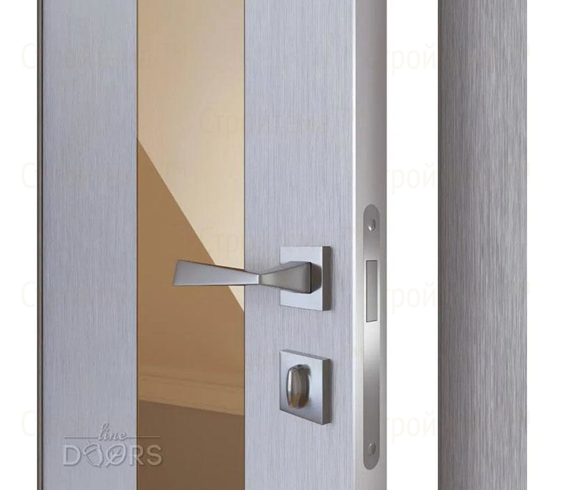 Дверь межкомнатная шумоизоляционная Линия дверей DO-604 (ДО-604) Металлик/зеркало Бронза