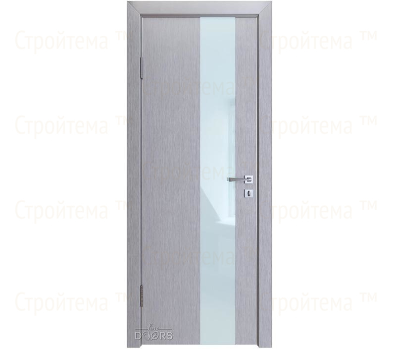 Дверь межкомнатная шумоизоляционная Линия дверей DO-604 (ДО-604) Металлик/стекло Белое