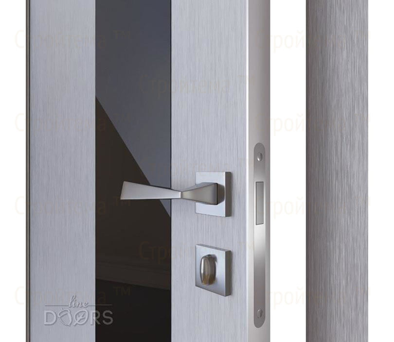 Дверь межкомнатная шумоизоляционная Линия дверей DO-604 (ДО-604) Металлик/стекло Черное