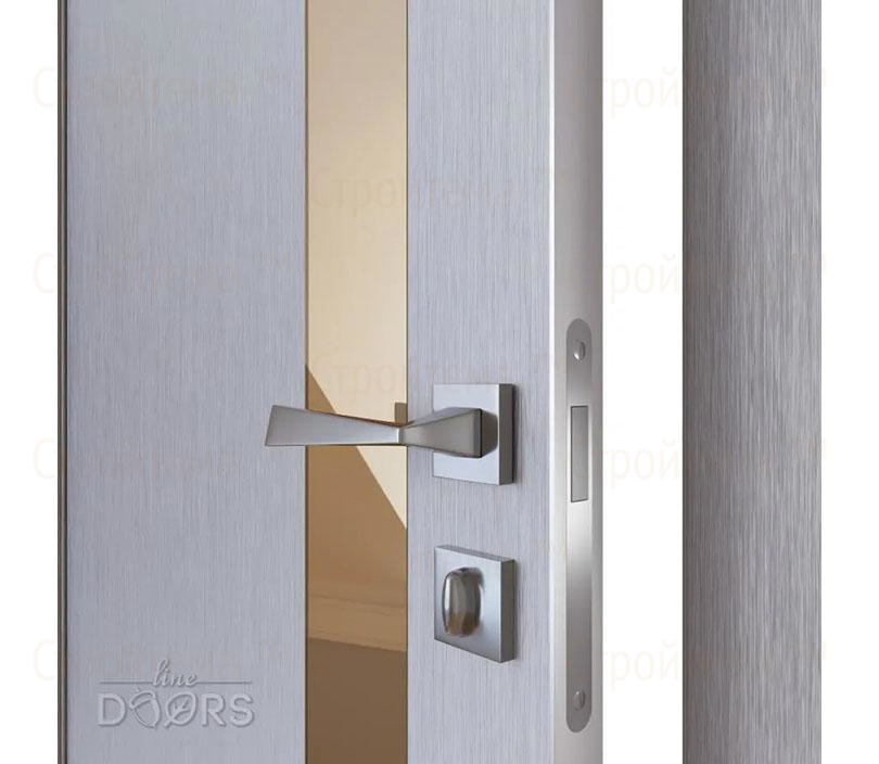 Дверь межкомнатная шумоизоляционная Линия дверей DO-607 (ДО-607) Металлик/зеркало Бронза