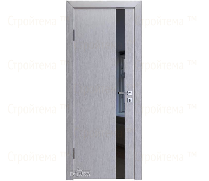 Дверь межкомнатная шумоизоляционная Линия дверей DO-607 (ДО-607) Металлик/стекло Черное