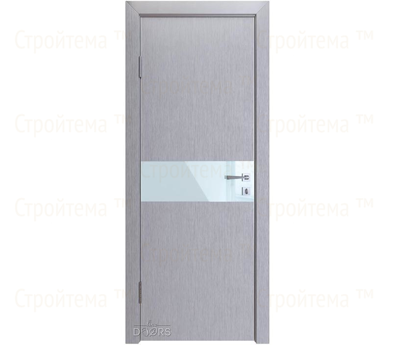 Дверь межкомнатная шумоизоляционная Линия дверей DO-609 (ДО-609) Металлик/стекло Белое