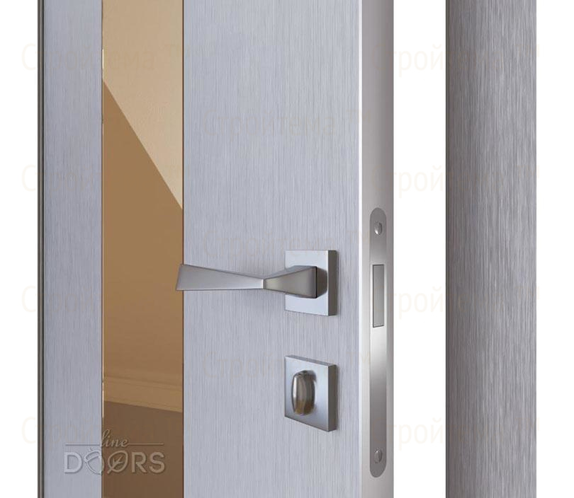Дверь межкомнатная шумоизоляционная Линия дверей DO-610 (ДО-610) Металлик/зеркало Бронза