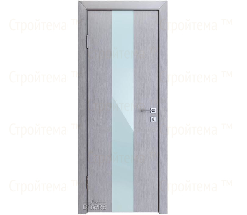 Дверь межкомнатная шумоизоляционная Линия дверей DO-610 (ДО-610) Металлик/стекло Белое