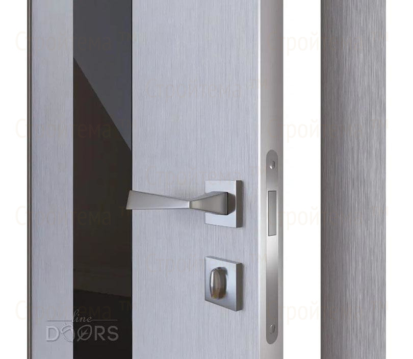 Дверь межкомнатная шумоизоляционная Линия дверей DO-610 (ДО-610) Металлик/стекло Черное