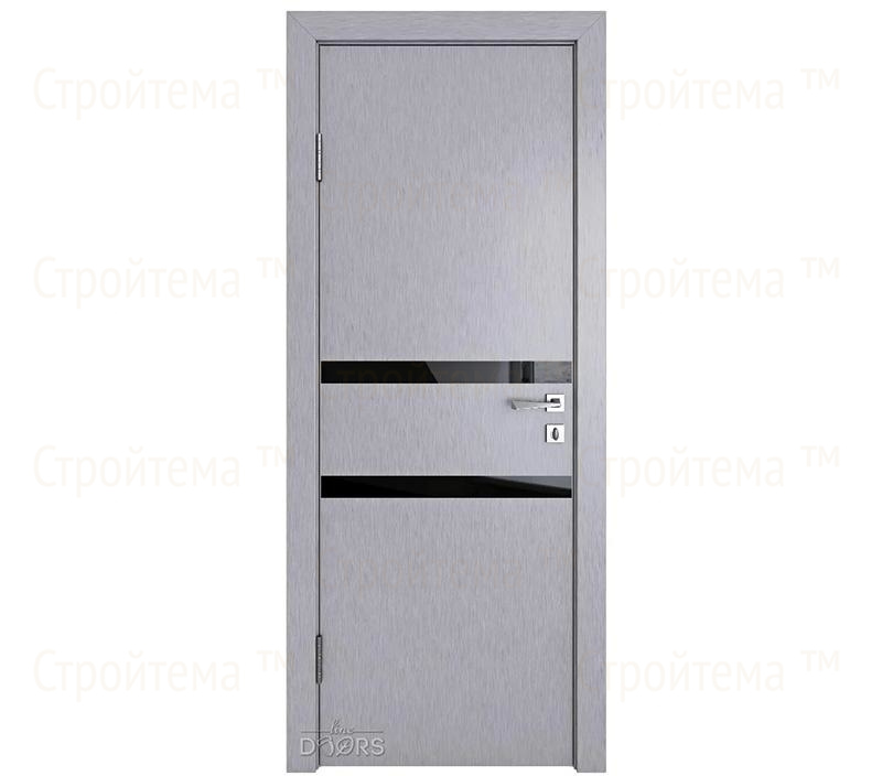 Дверь межкомнатная шумоизоляционная Линия дверей DO-613 (ДО-613) Металлик/стекло Черное