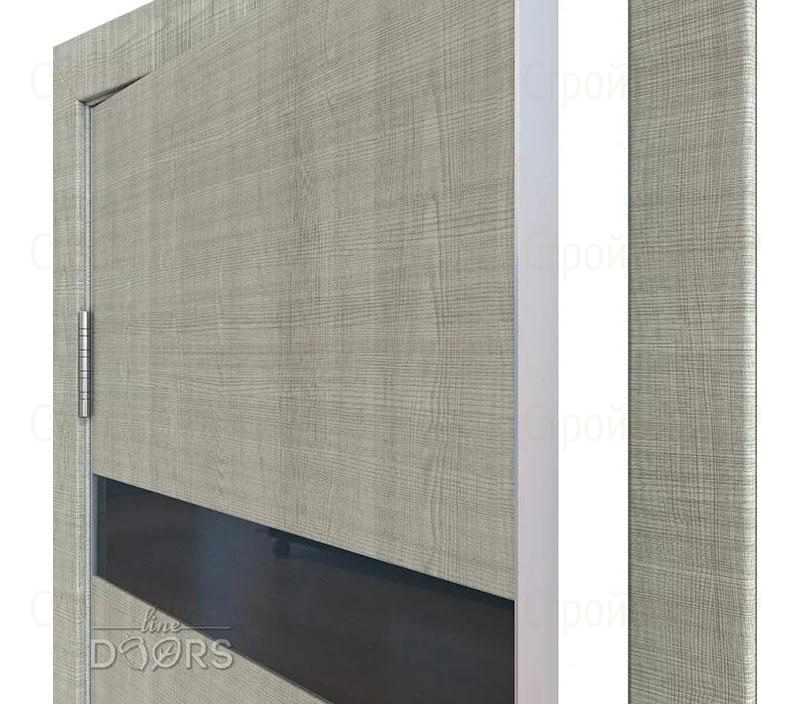 Дверь межкомнатная шумоизоляционная Линия дверей DO-602 (ДО-602) Серый дуб/стекло Черное