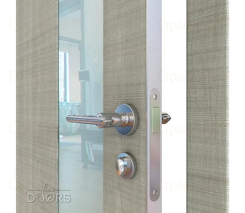 Дверь межкомнатная шумоизоляционная Линия дверей DO-604 (ДО-604) Серый дуб/стекло Белое