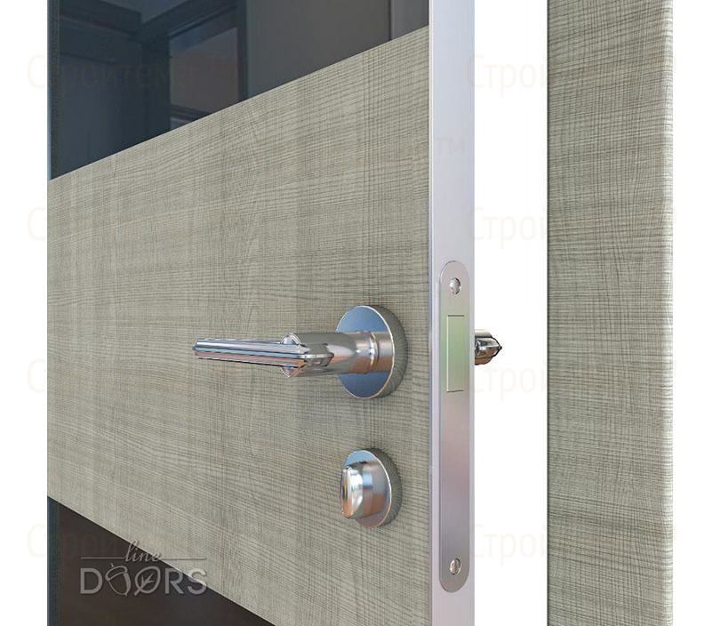 Дверь межкомнатная шумоизоляционная Линия дверей DO-608 (ДО-608) Серый дуб/стекло Черное