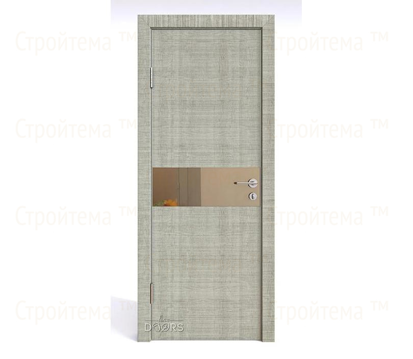 Дверь межкомнатная шумоизоляционная Линия дверей DO-609 (ДО-609) Серый дуб/зеркало Бронза