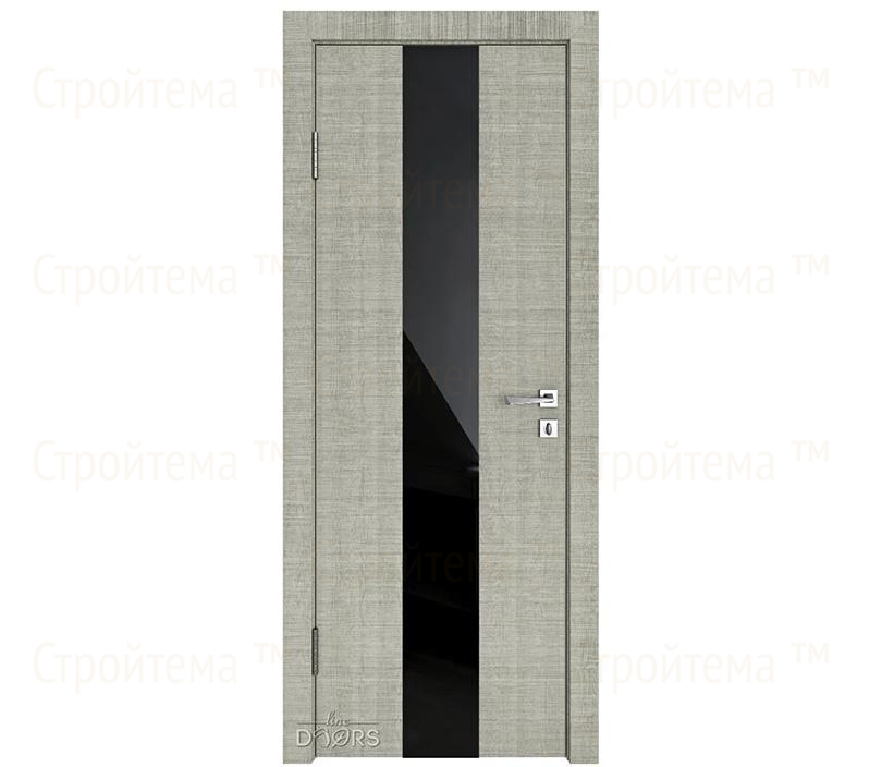 Дверь межкомнатная шумоизоляционная Линия дверей DO-610 (ДО-610) Серый дуб/стекло Черное