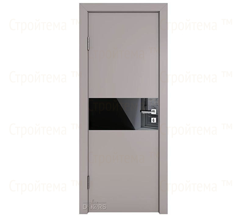 Дверь межкомнатная шумоизоляционная Линия дверей DO-601 (ДО-601) Серый бархат/стекло Черное