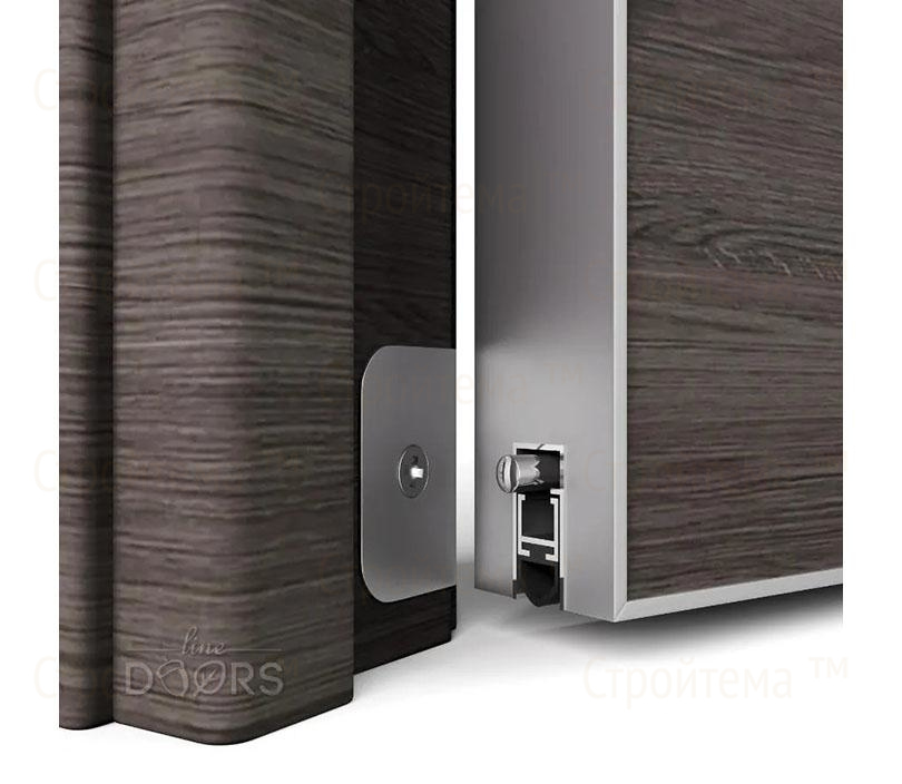 Дверь межкомнатная шумоизоляционная Линия дверей DO-603 (ДО-603) Серый бархат/Снег