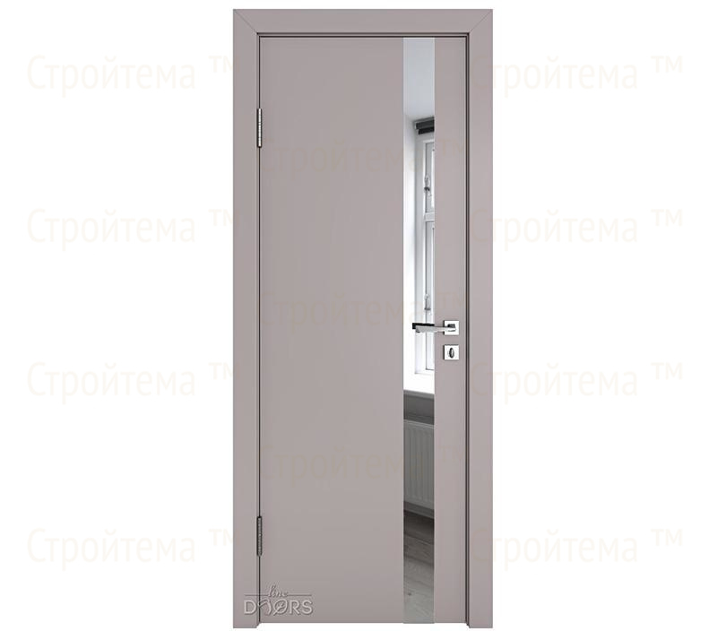 Дверь межкомнатная шумоизоляционная Линия дверей DO-607 (ДО-607) Серый бархат/Зеркало