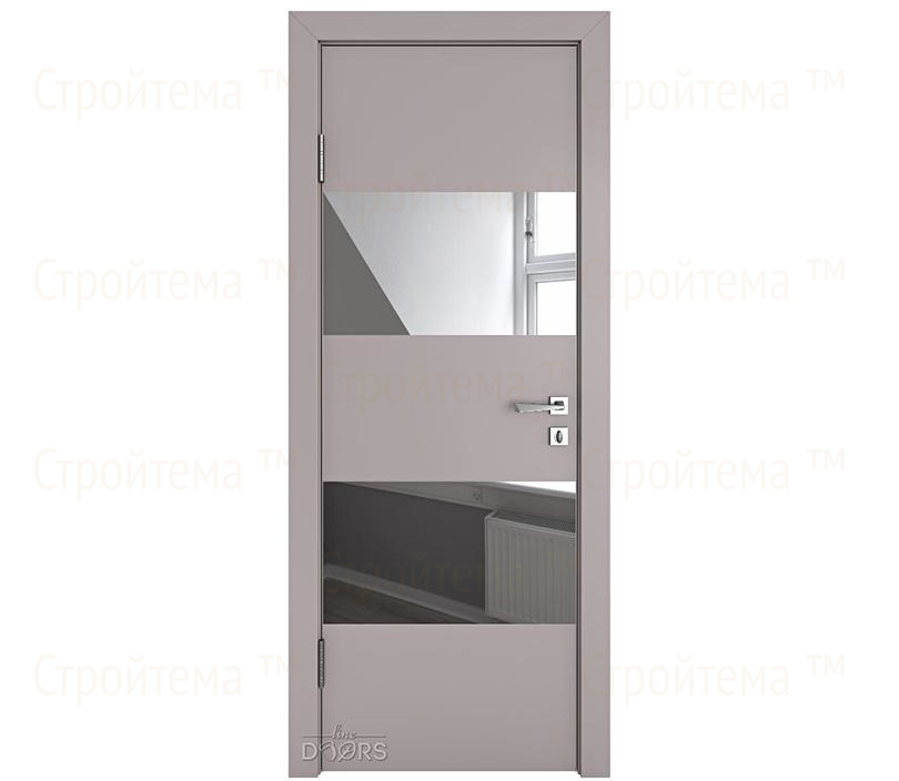 Дверь межкомнатная шумоизоляционная Линия дверей DO-608 (ДО-608) Серый бархат/Зеркало