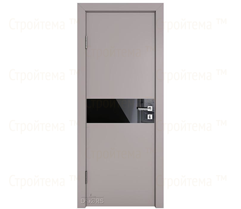 Дверь межкомнатная шумоизоляционная Линия дверей DO-609 (ДО-609) Серый бархат/стекло Черное