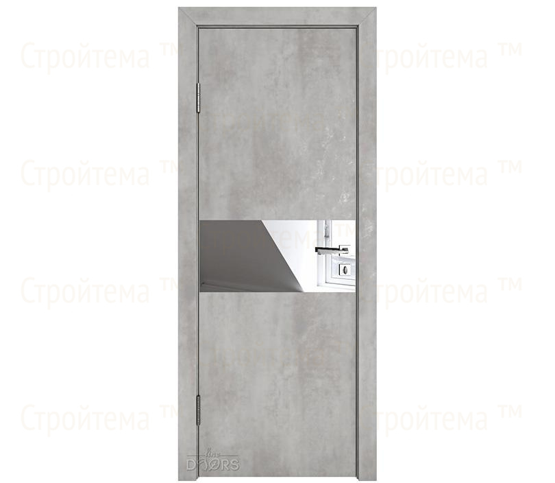 Дверь межкомнатная шумоизоляционная Линия дверей DO-601 (ДО-601) Бетон светлый/Зеркало