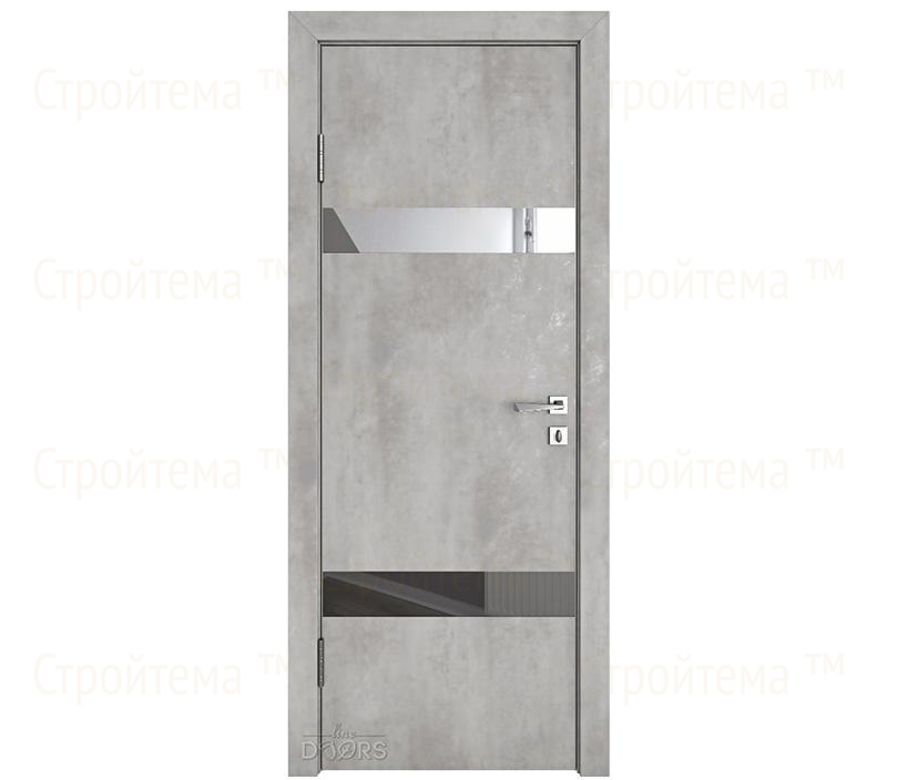 Дверь межкомнатная шумоизоляционная Линия дверей DO-602 (ДО-602) Бетон светлый/Зеркало