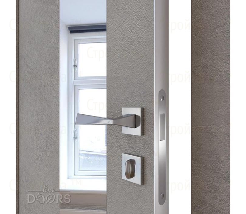 Дверь межкомнатная шумоизоляционная Линия дверей DO-604 (ДО-604) Бетон светлый/Зеркало