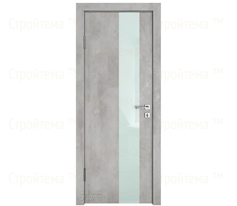 Дверь межкомнатная шумоизоляционная Линия дверей DO-604 (ДО-604) Бетон светлый/стекло Белое