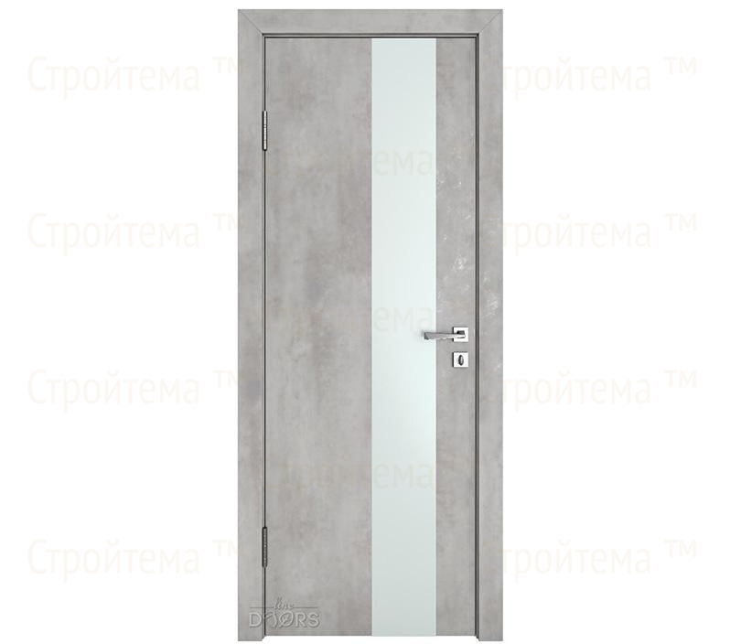 Дверь межкомнатная шумоизоляционная Линия дверей DO-604 (ДО-604) Бетон светлый/Снег