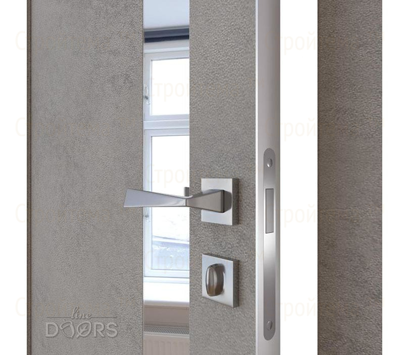 Дверь межкомнатная шумоизоляционная Линия дверей DO-607 (ДО-607) Бетон светлый/Зеркало