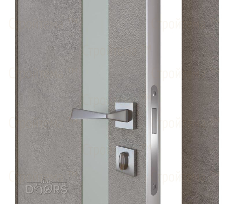 Дверь межкомнатная шумоизоляционная Линия дверей DO-607 (ДО-607) Бетон светлый/Снег