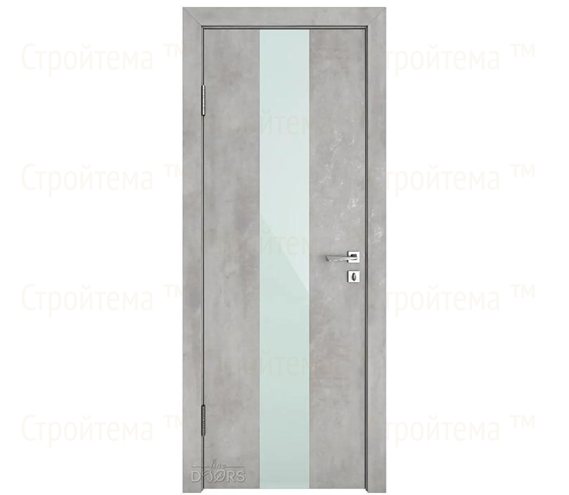 Дверь межкомнатная шумоизоляционная Линия дверей DO-610 (ДО-610) Бетон светлый/стекло Белое
