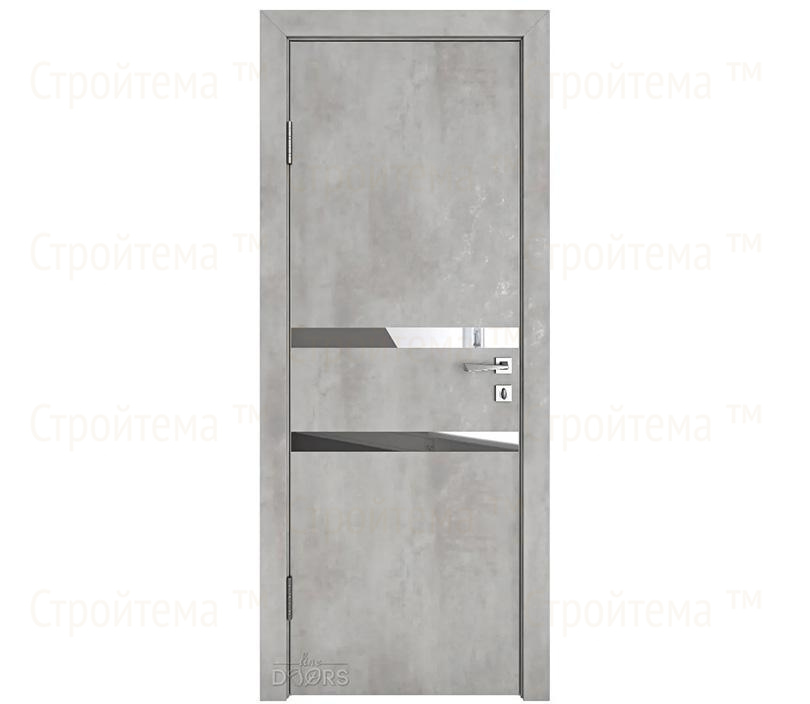 Дверь межкомнатная шумоизоляционная Линия дверей DO-613 (ДО-613) Бетон светлый/Зеркало
