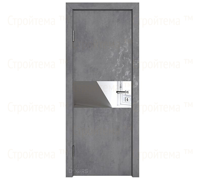 Дверь межкомнатная шумоизоляционная Линия дверей DO-601 (ДО-601) Бетон темный/Зеркало