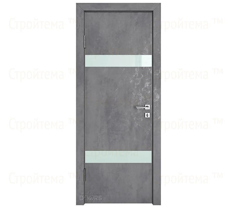 Дверь межкомнатная шумоизоляционная Линия дверей DO-602 (ДО-602) Бетон темный/стекло Белое