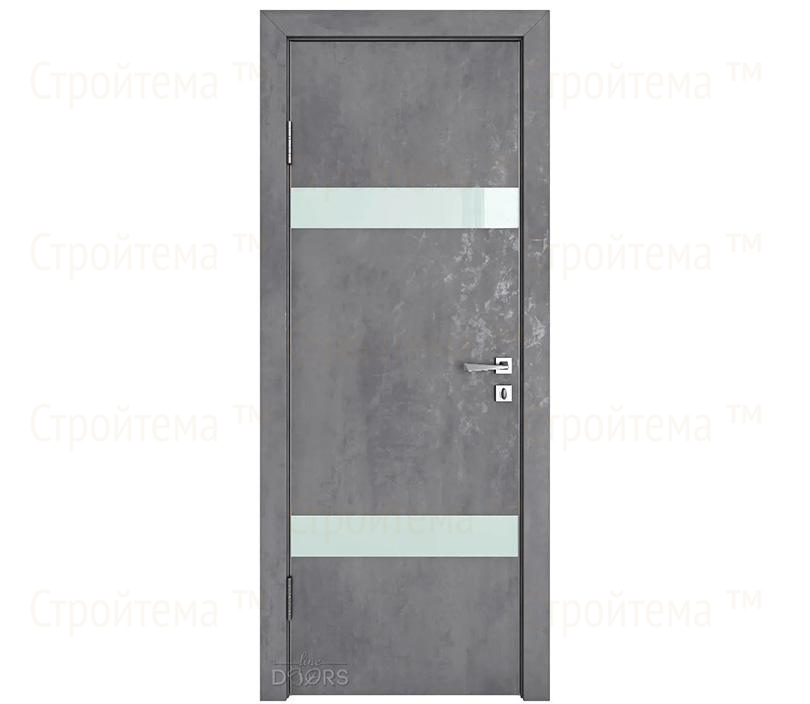 Дверь межкомнатная шумоизоляционная Линия дверей DO-602 (ДО-602) Бетон темный/стекло Белое