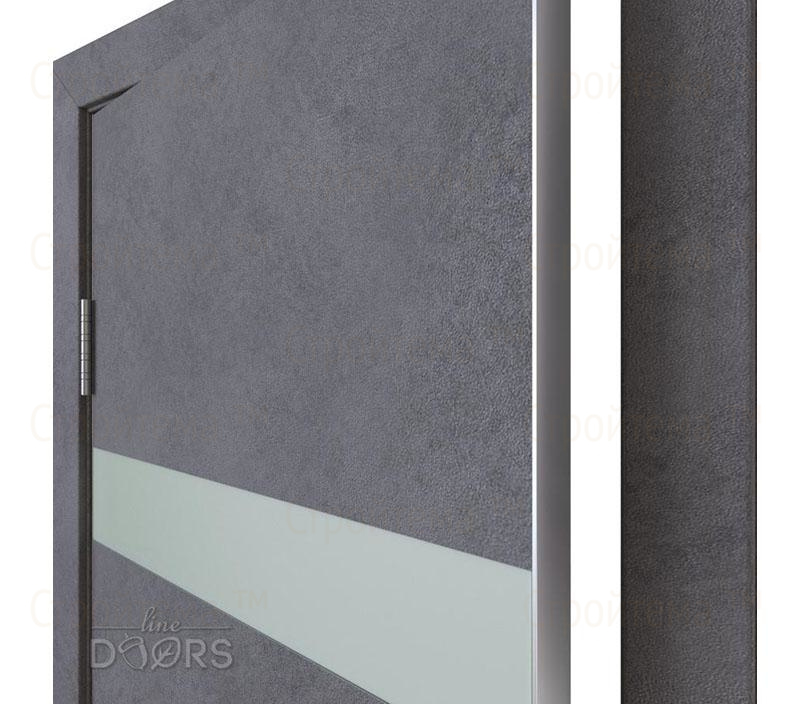 Дверь межкомнатная шумоизоляционная Линия дверей DO-602 (ДО-602) Бетон темный/Снег