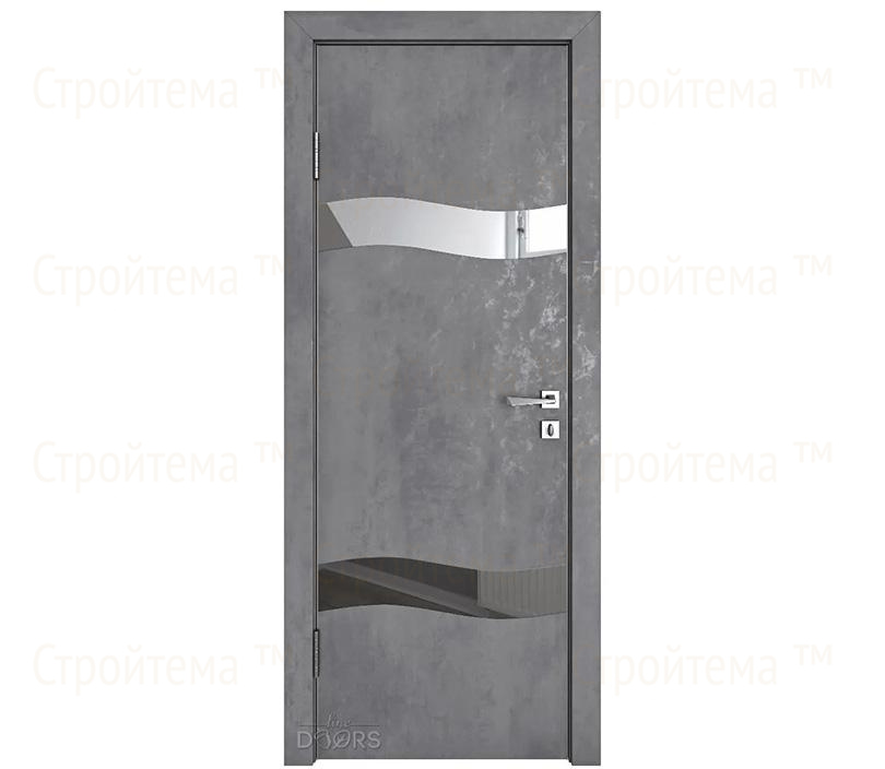Дверь межкомнатная шумоизоляционная Линия дверей DO-603 (ДО-603) Бетон темный/Зеркало