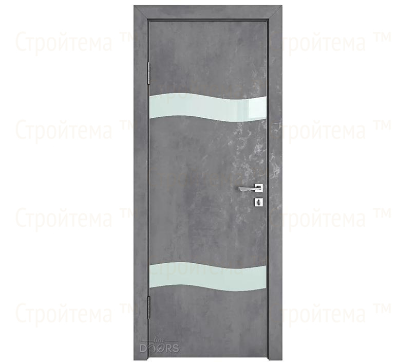 Дверь межкомнатная шумоизоляционная Линия дверей DO-603 (ДО-603) Бетон темный/стекло Белое