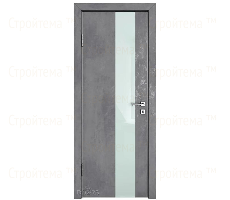 Дверь межкомнатная шумоизоляционная Линия дверей DO-604 (ДО-604) Бетон темный/стекло Белое