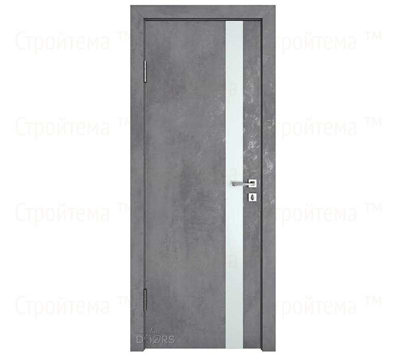 Дверь межкомнатная шумоизоляционная Линия дверей DO-607 (ДО-607) Бетон темный/Снег